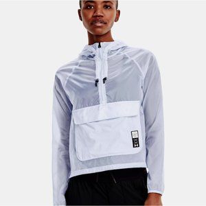 $120 Under Armour UA Womens S Run Anywhere Anorak Jacket Heat Gear 1361368 Blue